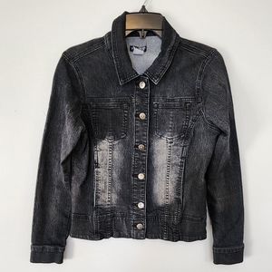 Venus Black Acid Wash Jean Jacket